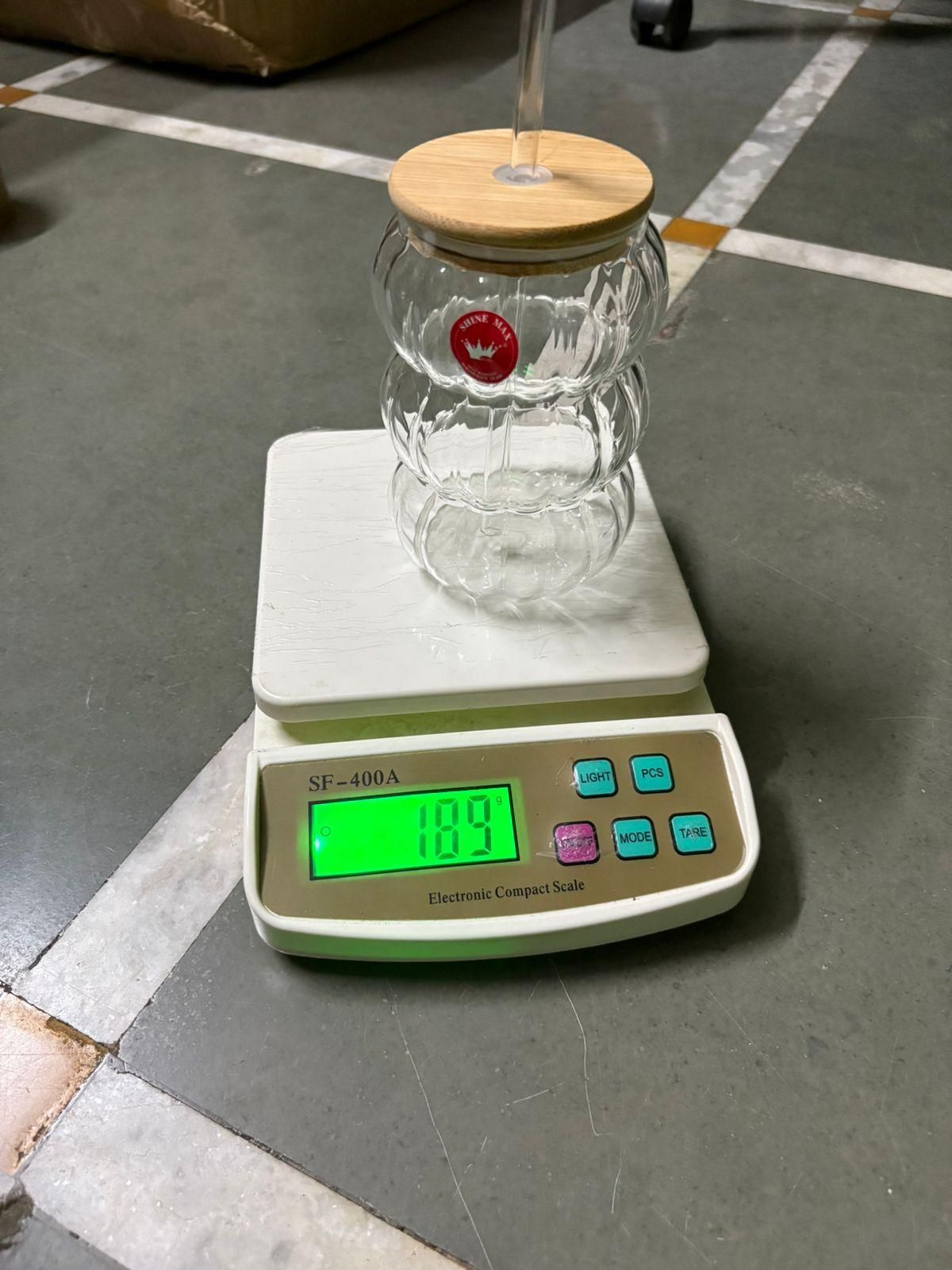 Wave Shape Glass with Wood Cap