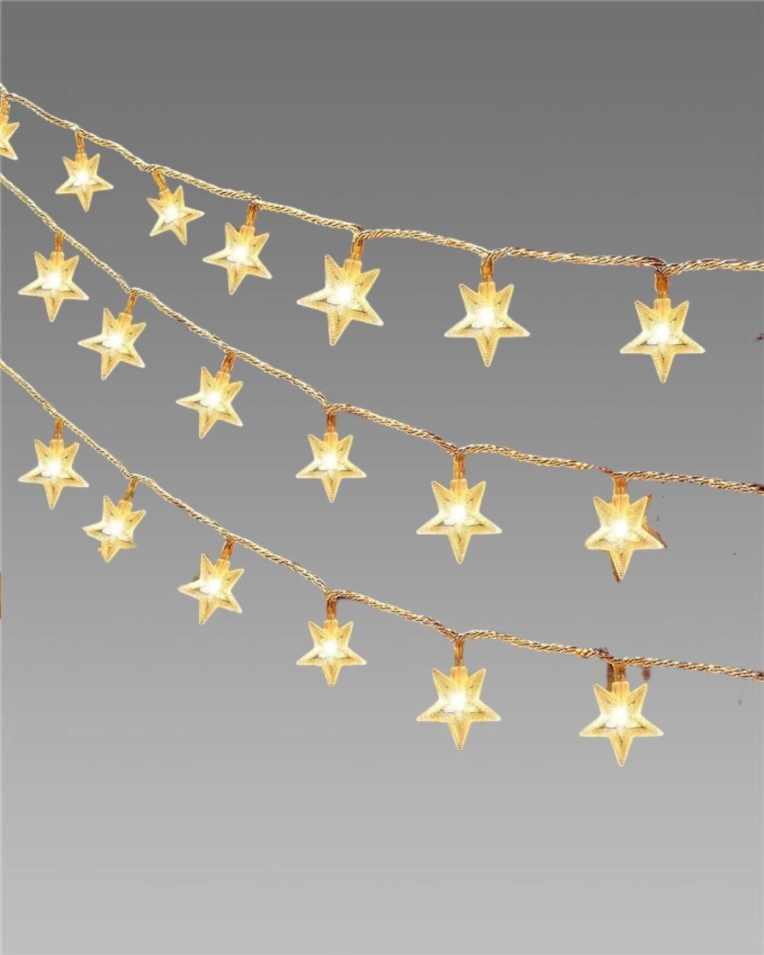 Serial String Star Lights – 16 LED Warm White, 3M, Waterproof