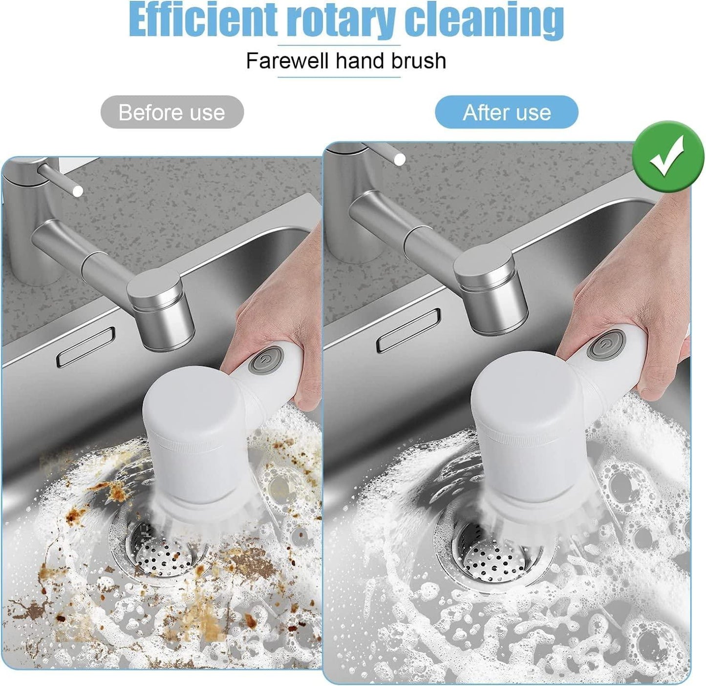 5-in-1 Handheld Bathroom Cleaning Brush – Rechargeable Power Scrubber